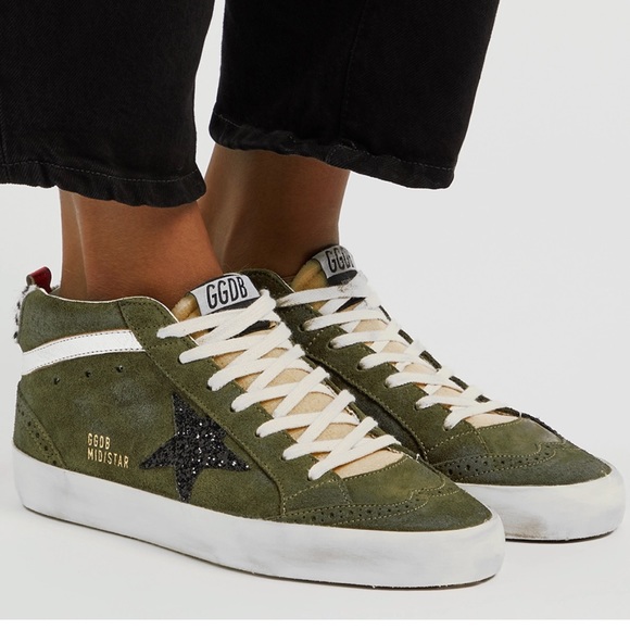 Golden Goose Shoes - Golden Goose Mid Star distressed suede sneakers